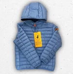 Piumino leggero da bambino Save The Duck modello HUEY con cappuccio, disponibile nei colori nero, blu navy e celeste. 1