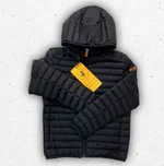 Piumino leggero da bambino Save The Duck modello HUEY con cappuccio, disponibile nei colori nero, blu navy e celeste. 1