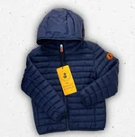 Piumino leggero da bambino Save The Duck modello HUEY con cappuccio, disponibile nei colori nero, blu navy e celeste. 1