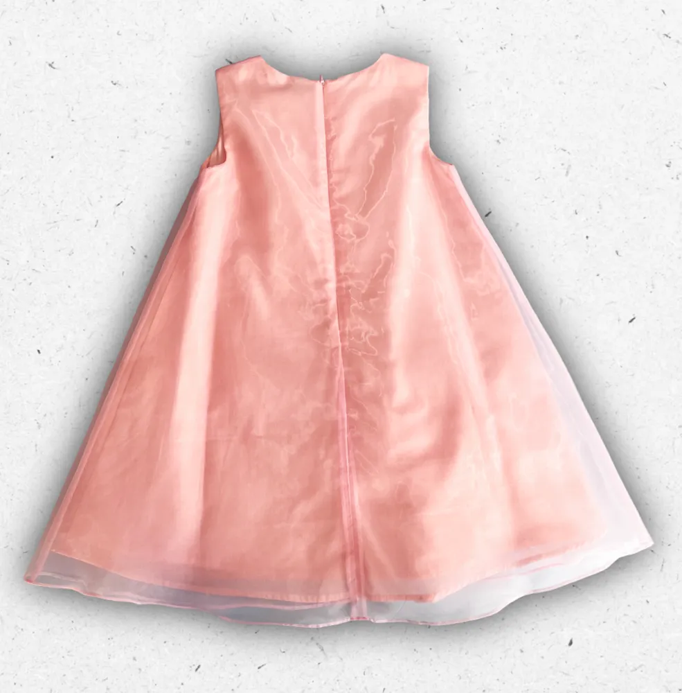 Abito da cerimonia per bambina e ragazza Alice Pi. con gonna in tulle e corpino in pizzo, disponibile nei colori rosa e avorio.