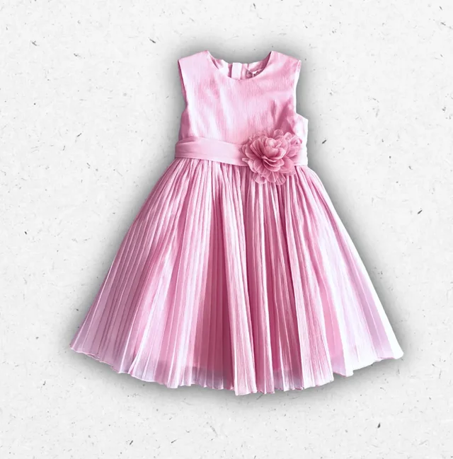 Abito Cerimonia Alice Pi. Ragazza in Organza Rosa Cipria