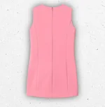 Abito corto da ragazza Twinset Milano in crêpe rosa Aurora Pink con dettaglio fiocco in vita e linea fitted. 1