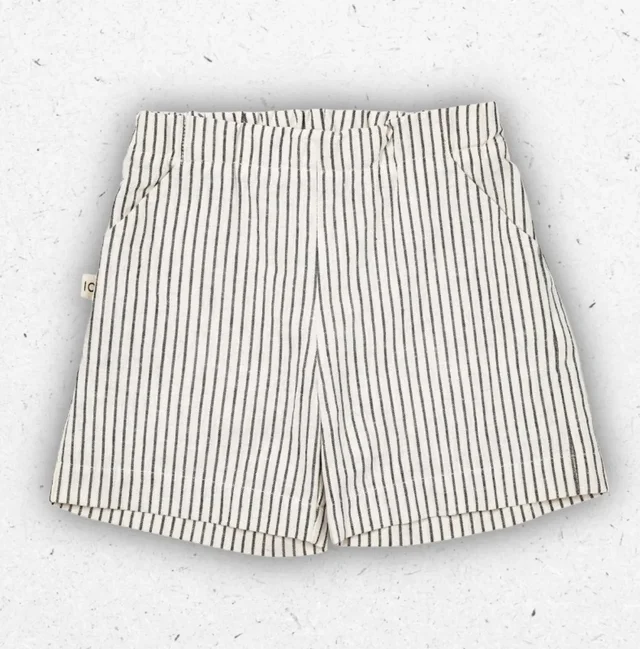 Bermuda Bambino Maperò a Righe Bianco e Grigio in Cotone 2-6 Anni