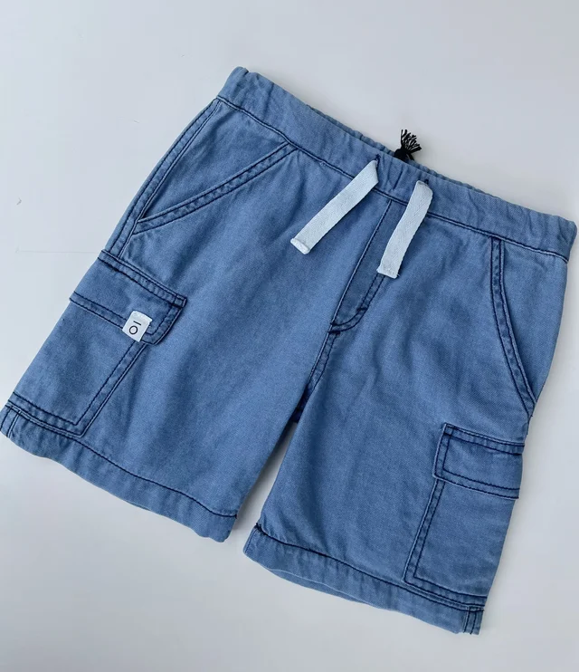 Bermuda cargo in denim delavé Maperò per bambino
