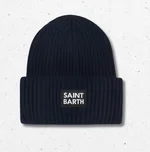 Berretto a costine Mc2 Saint Barth da bambino, con etichetta logo, disponibile blu navy e nero. 1