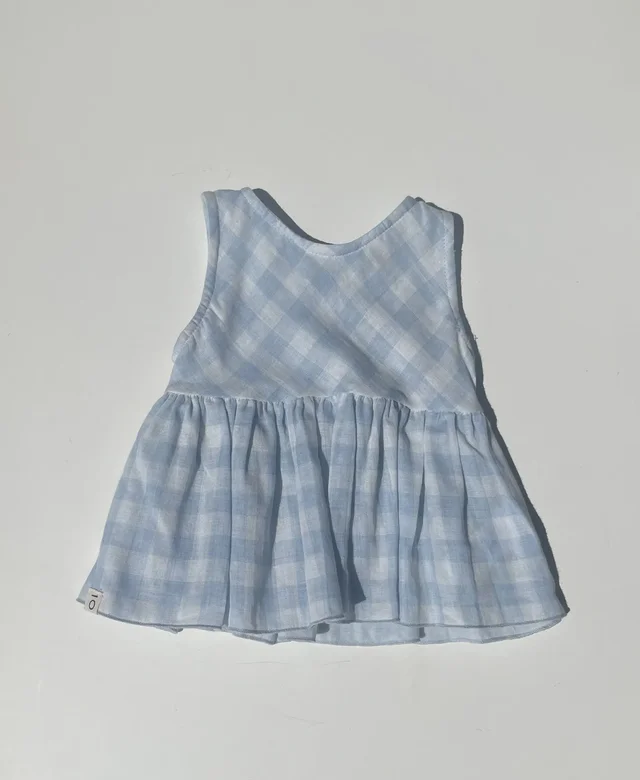 Blusa in garza panna e celeste Maperò per bambina