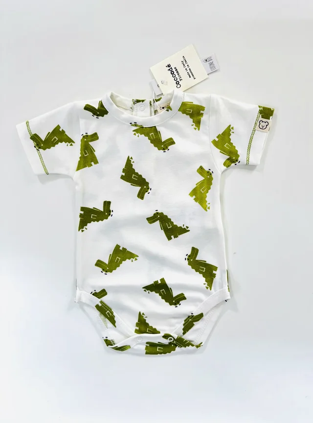 Body camicia in jersey con fantasia coccodrillo Coccodè per neonato