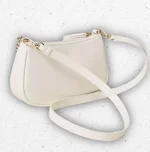 Borsa bianca Off White da ragazza Twinset Milano effetto nappa liscia con tracolla rimovibile, catena dorata e logo in metallo. 1