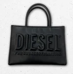 Borsa nera Diesel con maxi logo "For Successful Living" in rilievo, doppi manici e tracolla regolabile 1