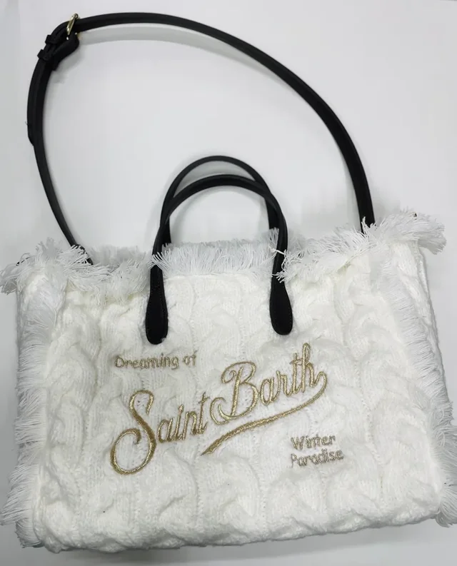 Borsa in Lana MC2 Saint Barth Colette - Nera e Bianca