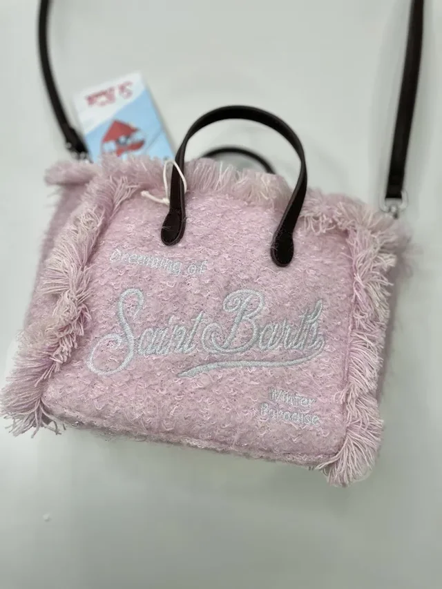 Borsa Mini Vanity Saint Barth in Lino Rosa - Ecologica e Chic