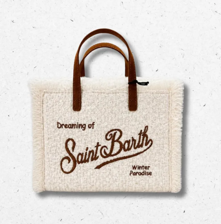 Borsa Vanity Mini Tweed Panna MC2 Saint Barth