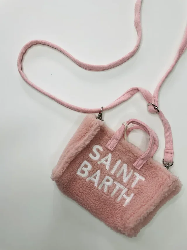 Borsello Porta Telefono Rosa Mc2 Saint Barth Teddy - Logo Ricamato
