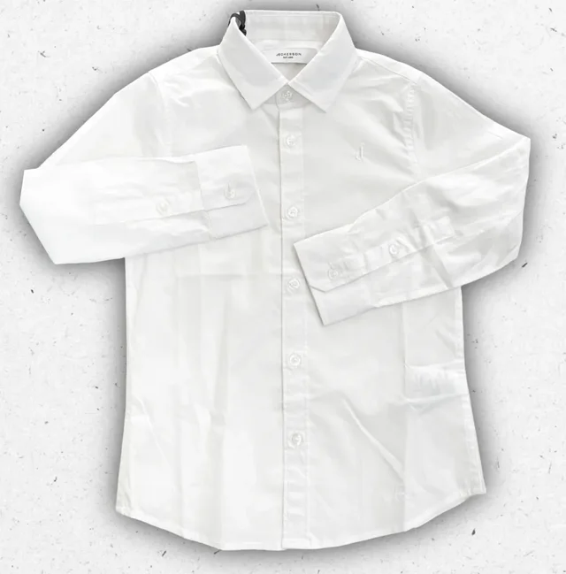 Camicia Bambino Jeckerson 511S in Popeline di Cotone Bianco