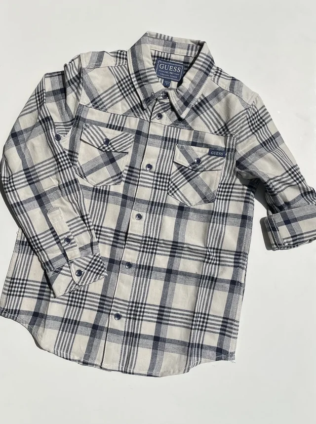 Camicia bianco e blu Guess per ragazzo