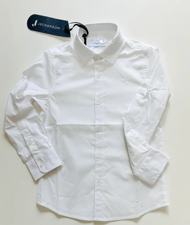 Camicia popeline bianca maniche lunghe Jeckerson bambino