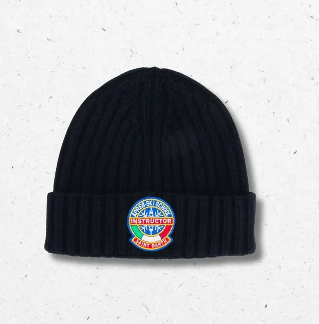 Berretto Beanie Blu Navy Lana e Cashmere – Wengen St. Barth Après-Ski