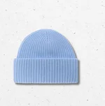 Cappello Berretto Mc2 Saint Barth Berry in maglia celeste, misto lana e cashmere con toppa logo. 1