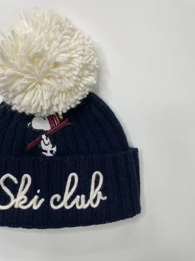 Cappello Pompon Mc2 Saint Barth Snoopy Pista Ski Club - Colore Blu