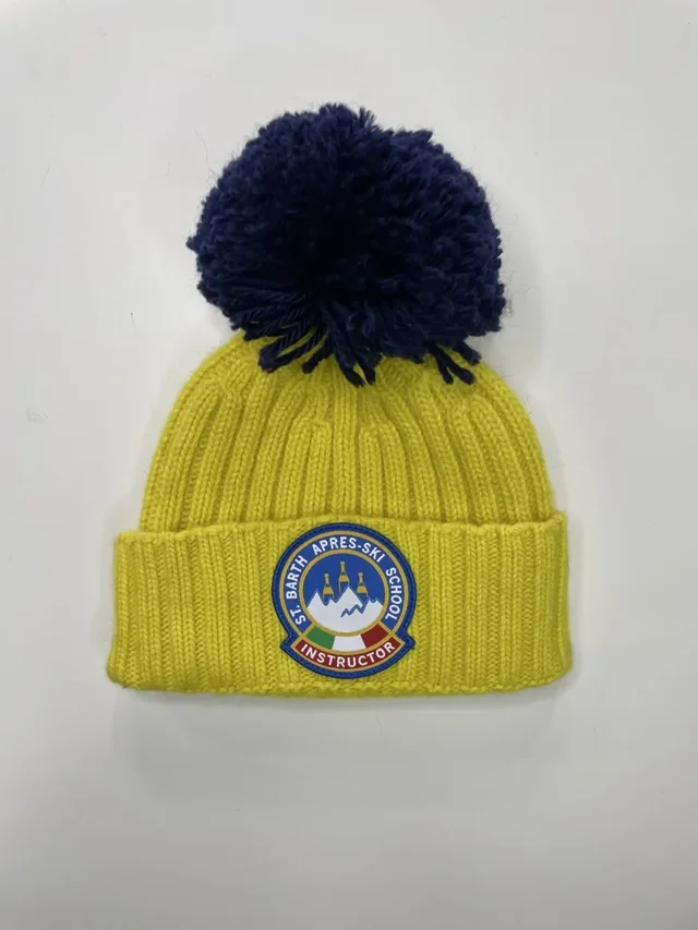 Cappello Pompon Mc2 Saint Barth WENGEN - Lana Senape Après-Ski Bambino/Ragazzo