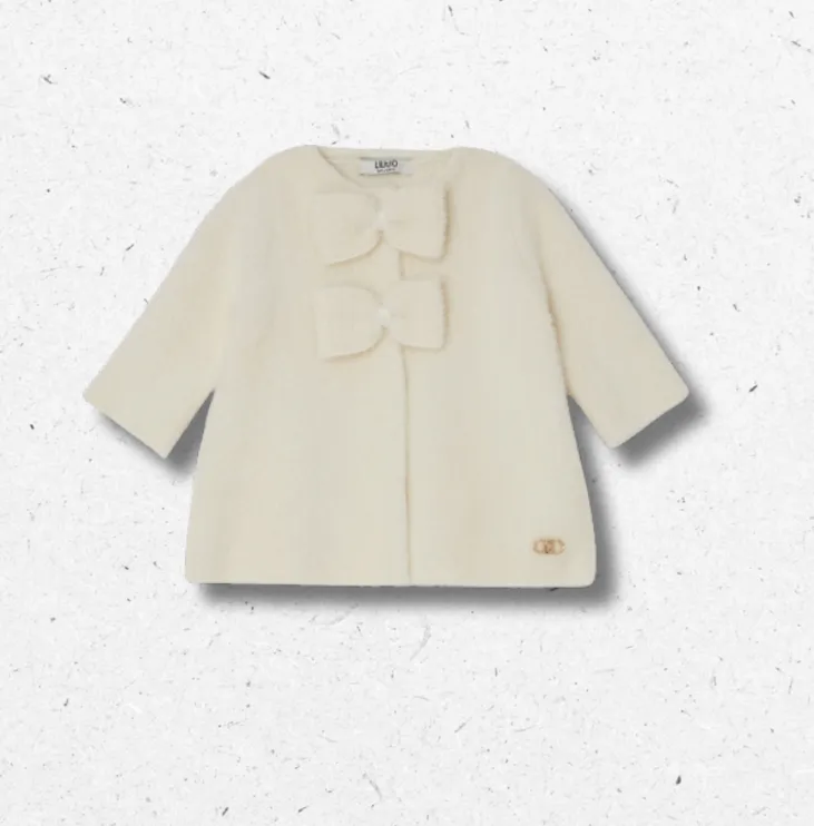 Cappotto Liu Jo neonata panna con fiocchi