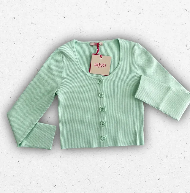 Cardigan Liu Jo Ragazza in Maglia Color Verde con Bottoni