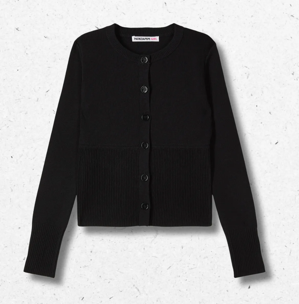 Cardigan Patrizia Pepe ragazza nero girocollo bottoni