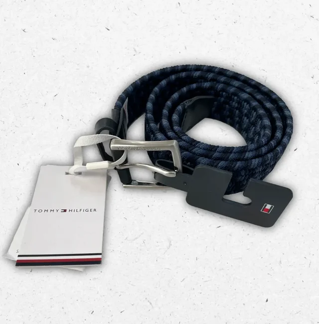 Cintura Tommy Hilfiger Ragazzo Iconica in Tessuto Intrecciato