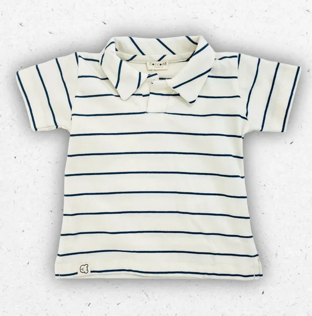 Coccodè Firenze Polo neonato righe avio e blu in cotone