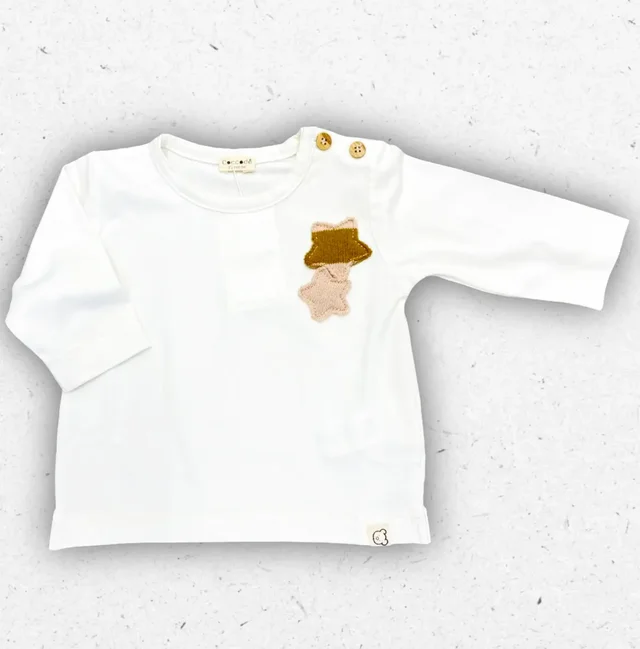 Coccodè Firenze T-shirt a Manica Lunga per Neonata - Tessuto Morbido con Applicazione