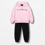 Tuta da bambino John Richmond Kids con felpa con cappuccio e pantalone nero con logo 1
