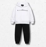 Tuta da bambino John Richmond Kids con felpa con cappuccio e pantalone nero con logo 1