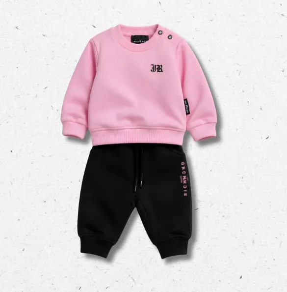 Completo Neonata Rosa e Nero John Richmond Kids Rock n Roll
