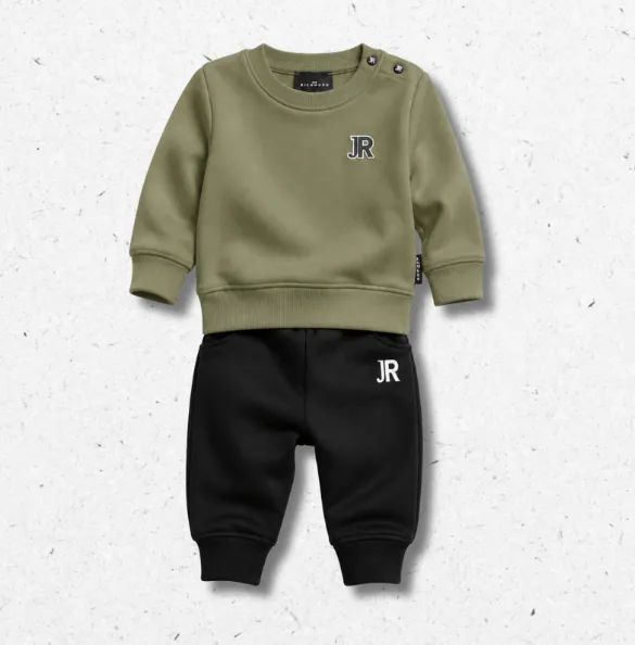 Completo Tuta Neonato Felpa  Verde o Bianca e Tuta  Nera John Richmond Kids Logo