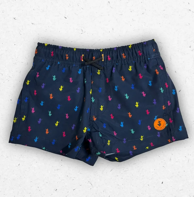 Costume Bambino Save The Duck Getu Blu con Stampa Paperelle Colorate