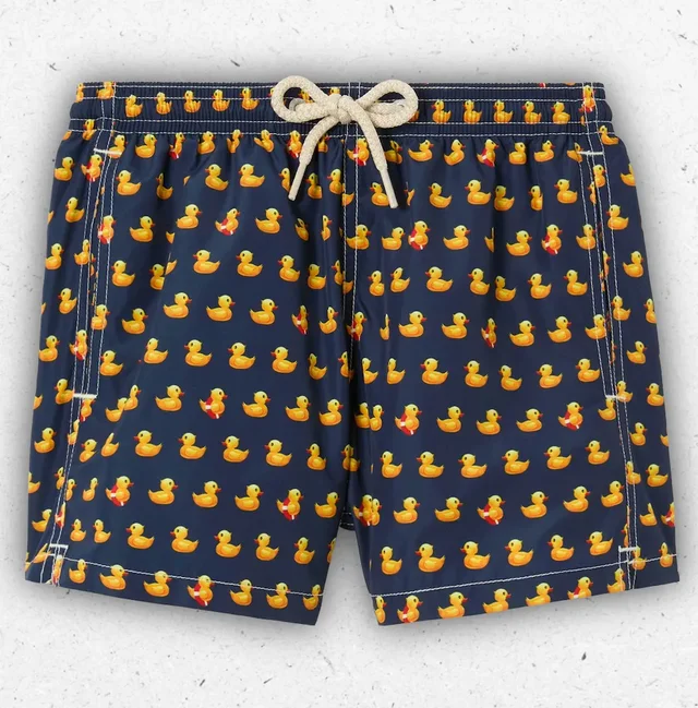 Costume Mare Ragazzo MC2 Saint Barth Jean Lighting Stampa Paperelle Blu