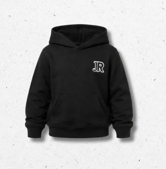 Felpa Cappuccio Bambino Nera John Richmond Logo