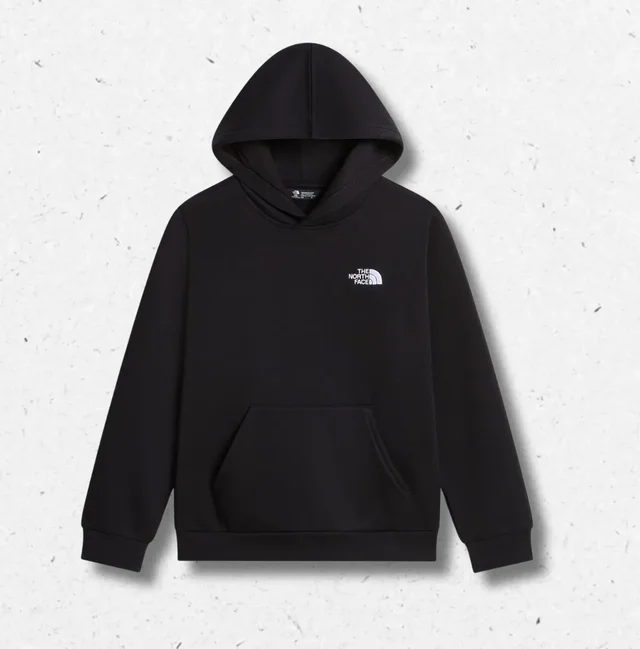 Felpa Cappuccio Ragazzo Nera Cotone Rigenerativo – Evolution Simple Dome