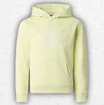 Felpa gialla lime da ragazzo The North Face Drew Peak Light con cappuccio e grande logo ricamato sul davanti. 1