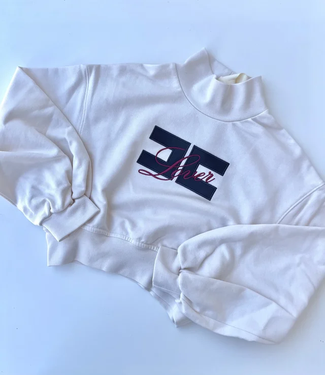 Felpa cropped color latte Elisabetta Franchi per ragazza