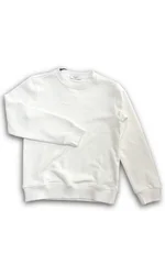 Felpa Jeckerson a girocollo per ragazzo, colore bianco. Design minimal con logo Jeckerson goffrato tono su tono sul petto. 1