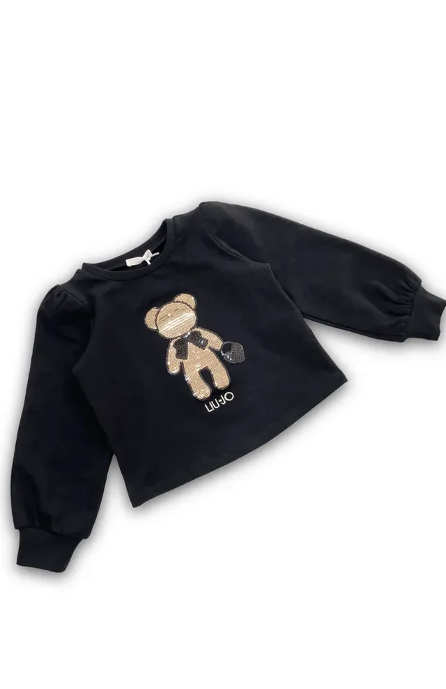 Felpa Liu Jo a Girocollo per Bambina - Orsetto in Paillettes