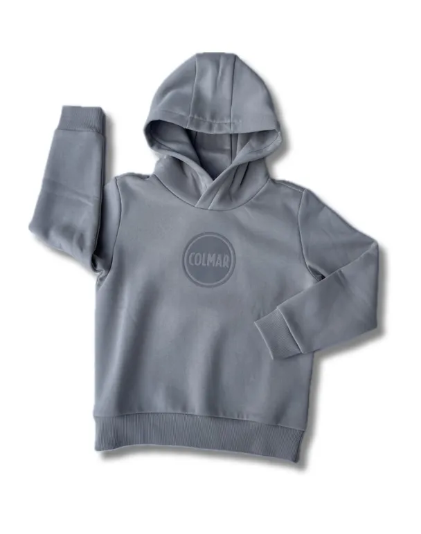 canapa Felpa con cappuccio Colmar Originals da ragazzo, colore Nero. Realizzata in cotone felpato con logo tono su tono sul petto.