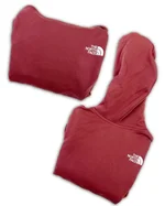 Felpa Pullover con Cappuccio The North Face Drew Peak per ragazzi, colore Sumac (bordeaux/rosso scuro). Presenta tasca a marsupio e logo ricamato sul davanti e sul retro. 1