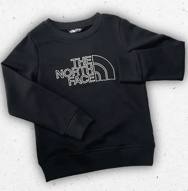 Felpa The North Face Ragazzo Drew Peak in French Terry con Logo Ricamato