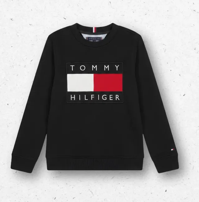 Felpa Tommy Hilfiger Ragazzo con Logo Box Flag