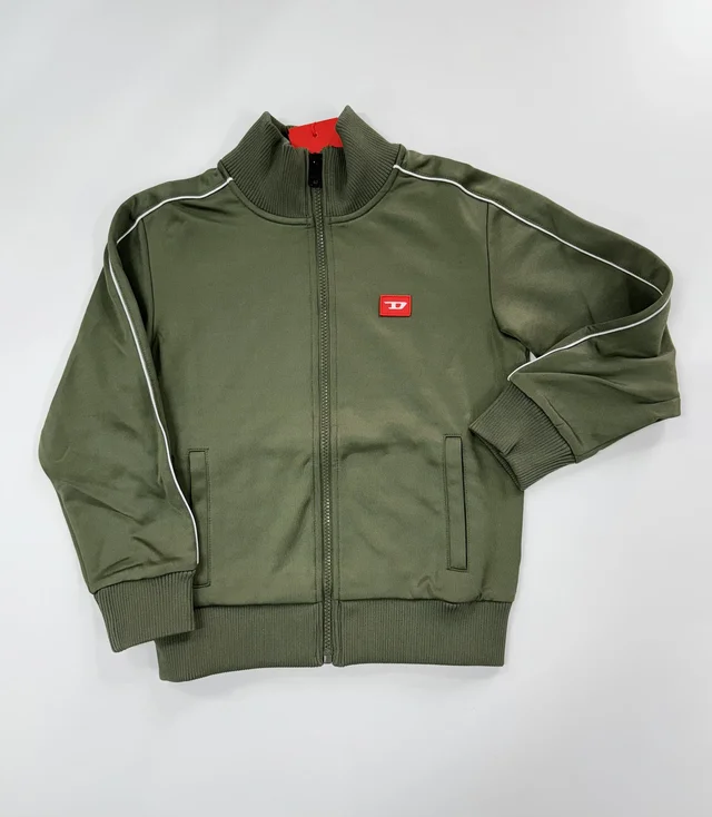Felpa zip Verde Diesel per ragazzo