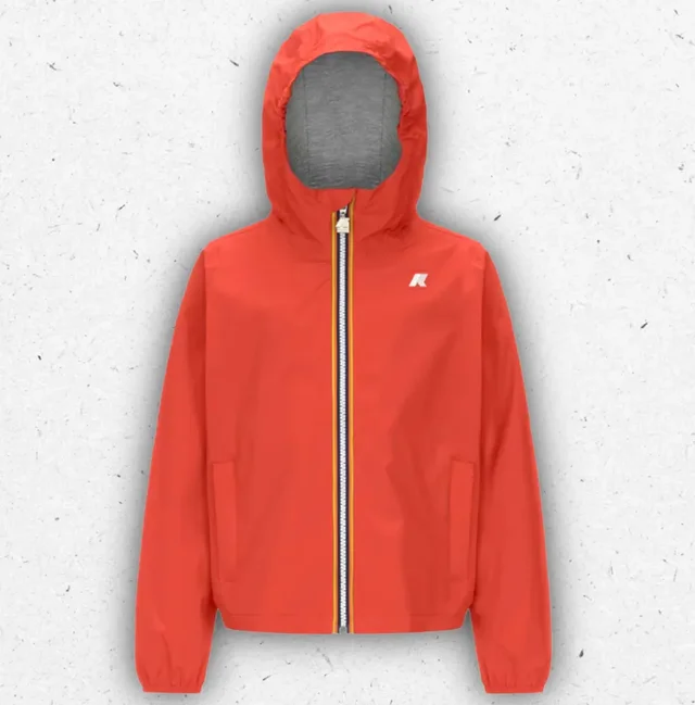 Giacca Bambino K-Way Jack Stretch con Fodera in Jersey e Cuciture Termonastrate in tre colori cielo rosso e blu