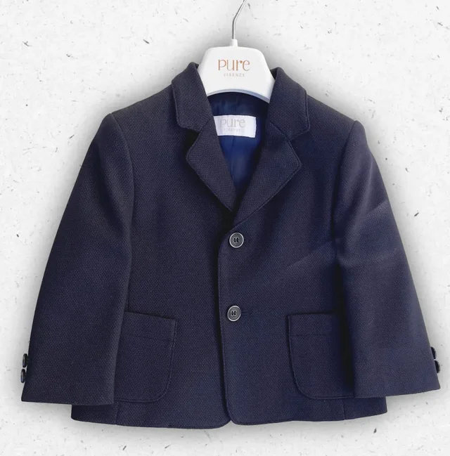 Giacca Cerimonia Neonato Pure Firenze Azzurra Sartoriale 6-24 Mesi