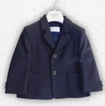 Giacca sartoriale per neonato Pure Firenze color azzurro con rever classico, tasche a toppa frontali e chiusura a due bottoni. 1